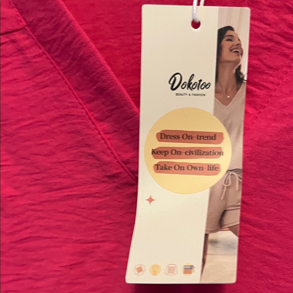 Dokotoo Vibrant Red Midi Dress - Picture 2 of 3